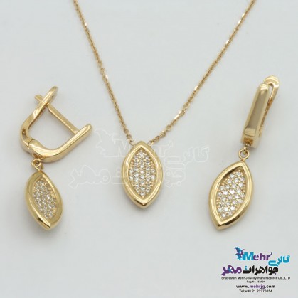 Gold Half Set - Necklace and Earrings - Wheat Design-MS0622